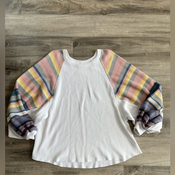 Free People We The Free Rainbow Dreams Top White Pastel Combo XS - Picture 4 of 5